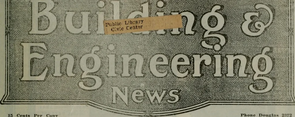 An illustration from Building & engineering news, 1914, leaf 708