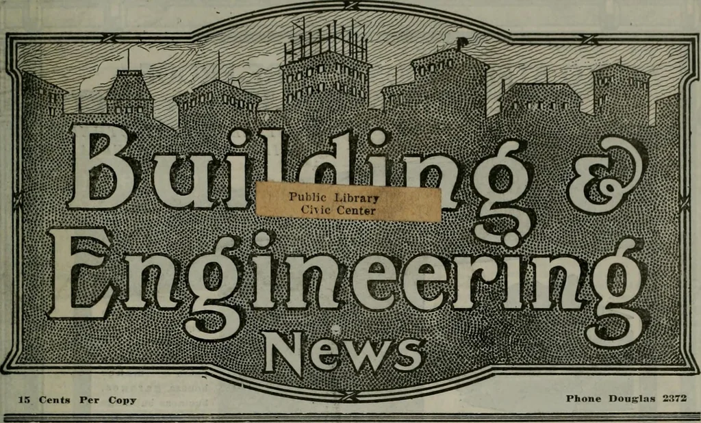 An illustration from Building & engineering news, 1914, leaf 740