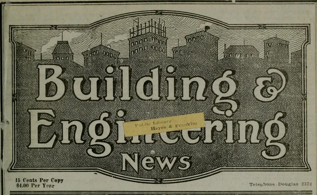 An illustration from Building & engineering news, 1914, leaf 76