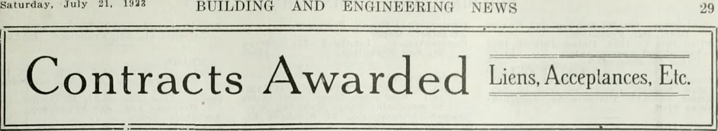 An illustration from Building & engineering news, 1914, leaf 112