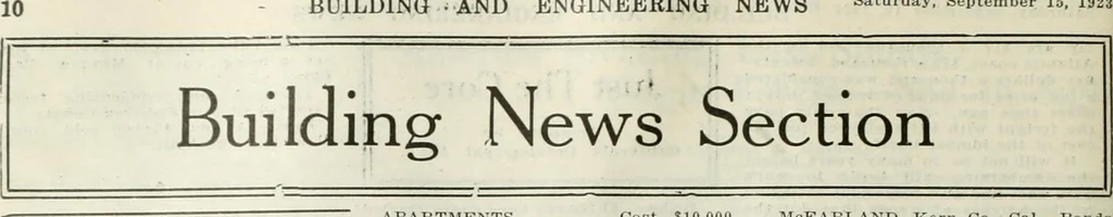 An illustration from Building & engineering news, 1914, leaf 433