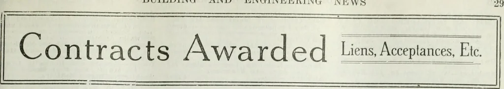 An illustration from Building & engineering news, 1914, leaf 494