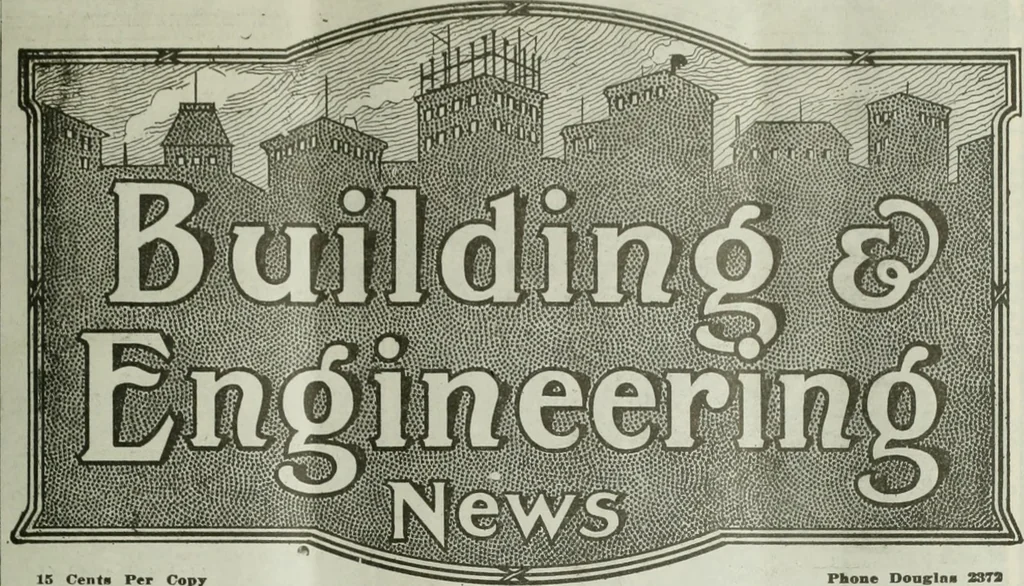 An illustration from Building & engineering news, 1914, leaf 108