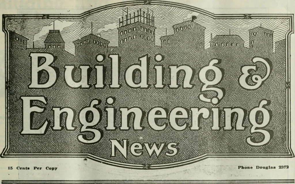 An illustration from Building & engineering news, 1914, leaf 140