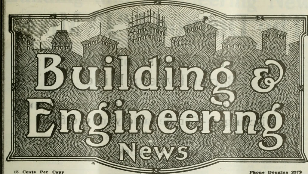 An illustration from Building & engineering news, 1914, leaf 244
