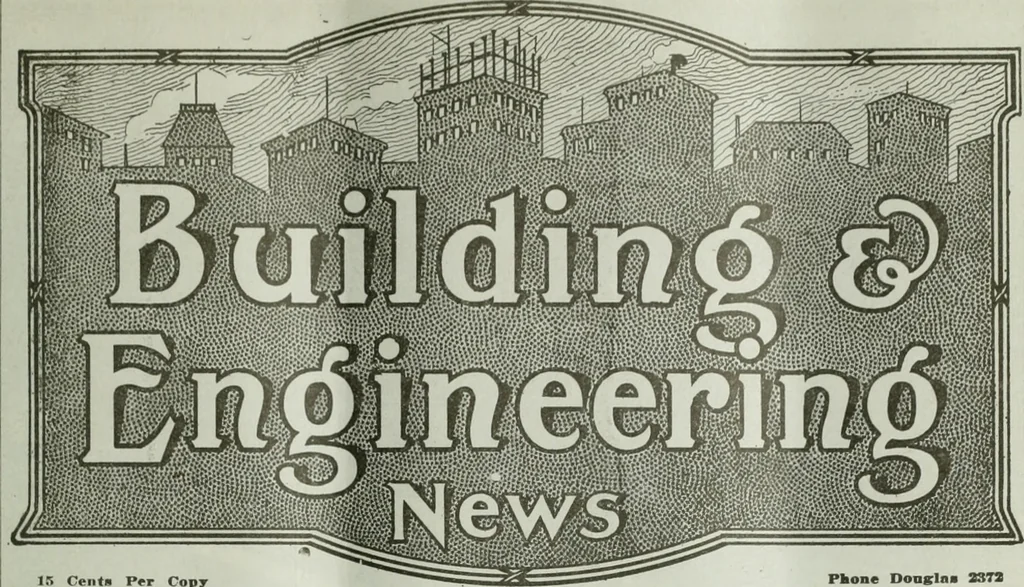 An illustration from Building & engineering news, 1914, leaf 370