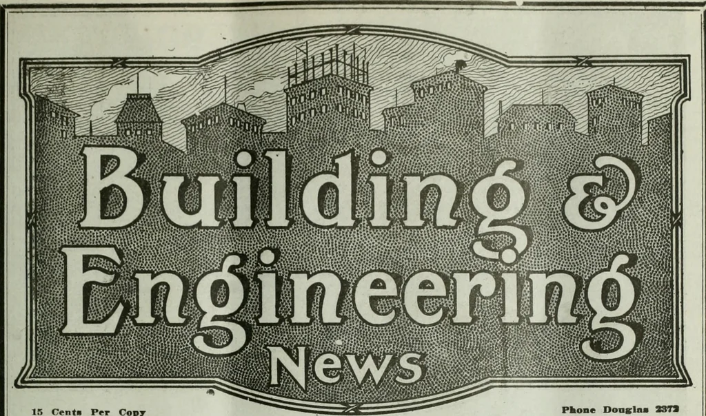 An illustration from Building & engineering news, 1914, leaf 438