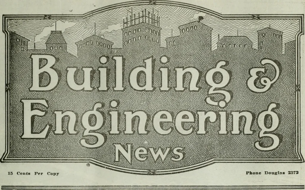 An illustration from Building & engineering news, 1914, leaf 830
