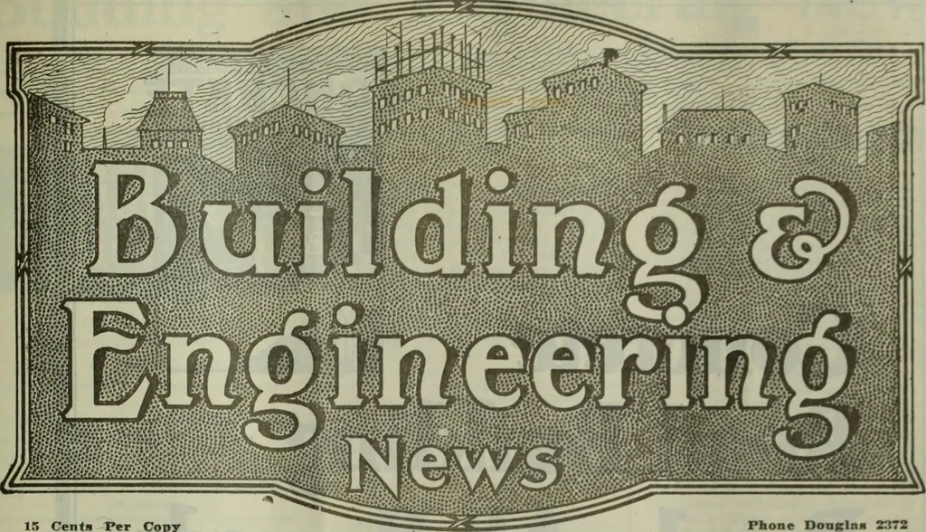 An illustration from Building & engineering news, 1914, leaf 138