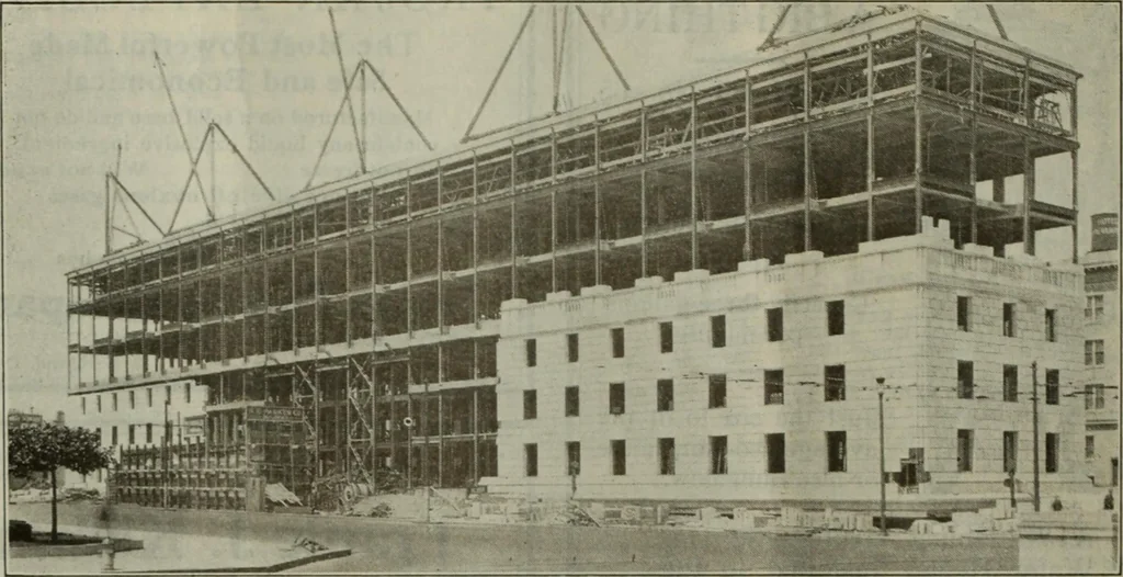 An illustration from Building & engineering news, 1914, leaf 201