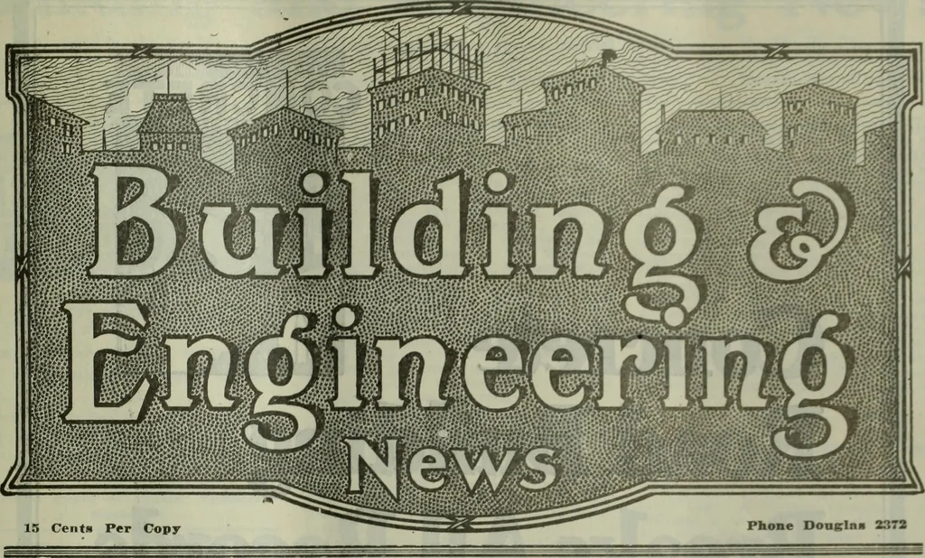 An illustration from Building & engineering news, 1914, leaf 202