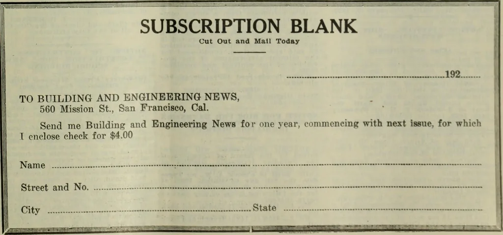 An illustration from Building & engineering news, 1914, leaf 216