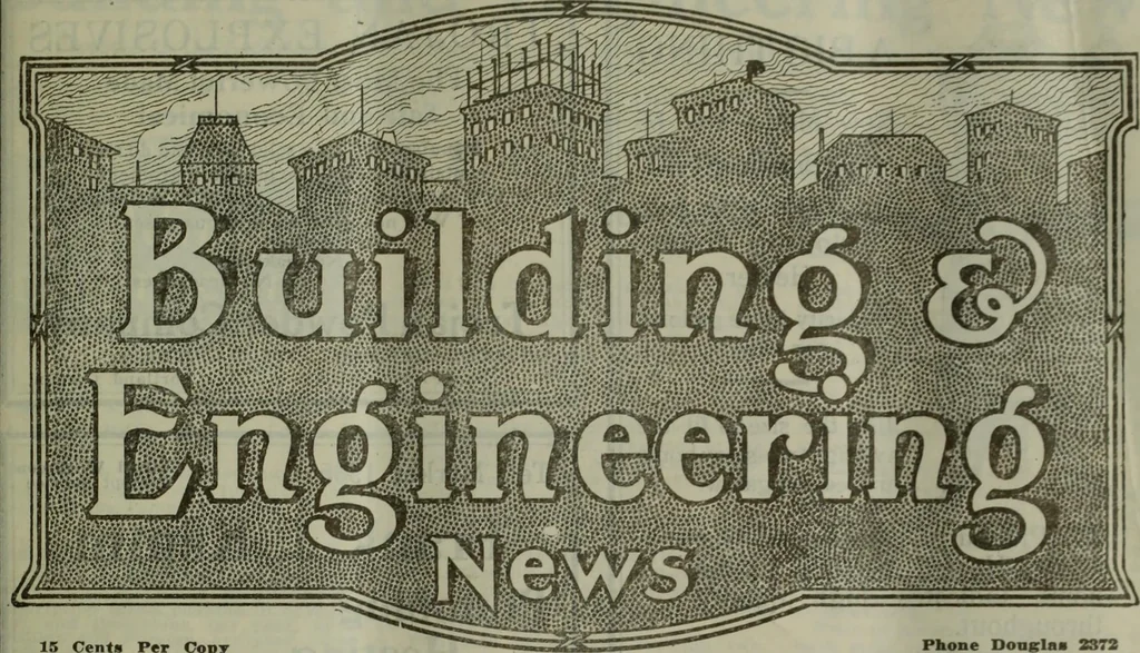 An illustration from Building & engineering news, 1914, leaf 36