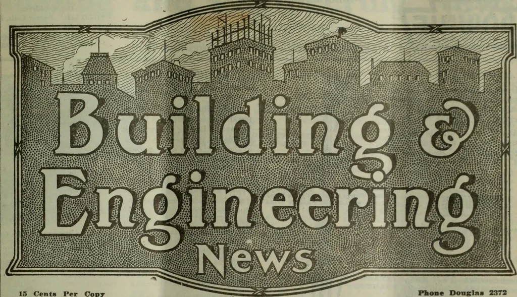 An illustration from Building & engineering news, 1914, leaf 478