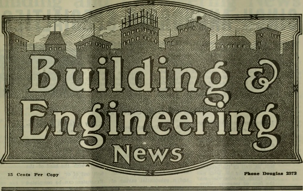 An illustration from Building & engineering news, 1914, leaf 742