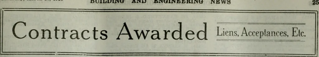 An illustration from Building & engineering news, 1914, leaf 372