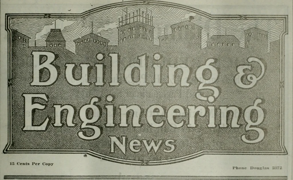 An illustration from Building & engineering news, 1914, leaf 94