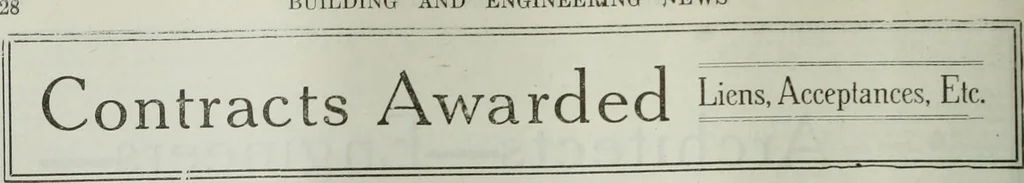 An illustration from Building & engineering news, 1914, leaf 597