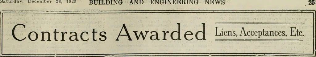 An illustration from Building & engineering news, 1914, leaf 1078