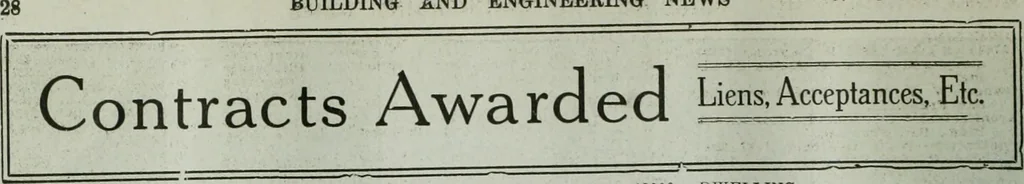 An illustration from Building & engineering news, 1914, leaf 427