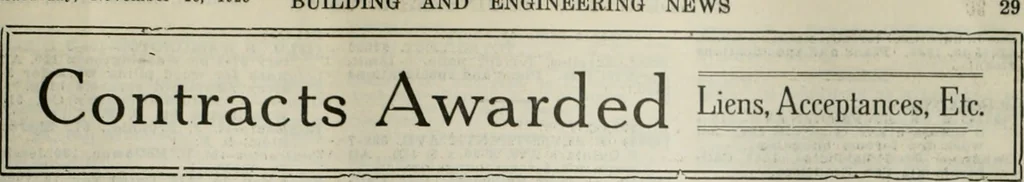 An illustration from Building & engineering news, 1914, leaf 918