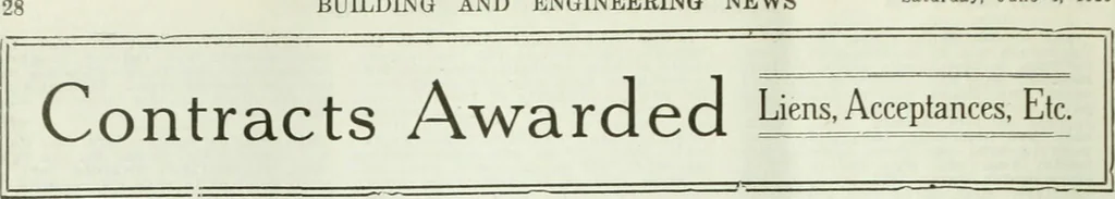 An illustration from Building & engineering news, 1914, leaf 1021