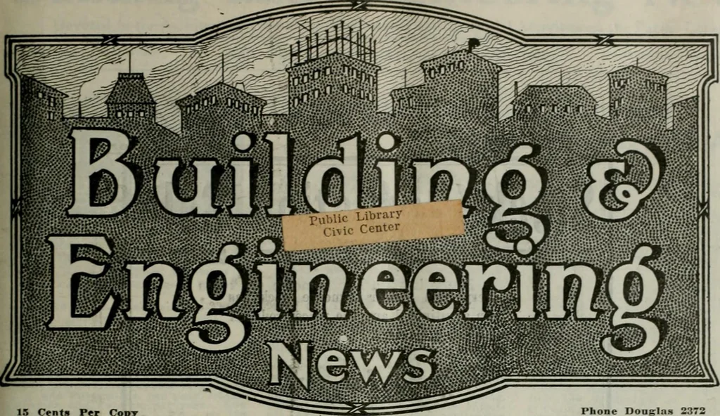 An illustration from Building & engineering news, 1914, leaf 216