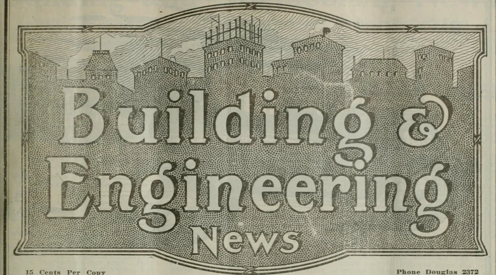 An illustration from Building & engineering news, 1914, leaf 435