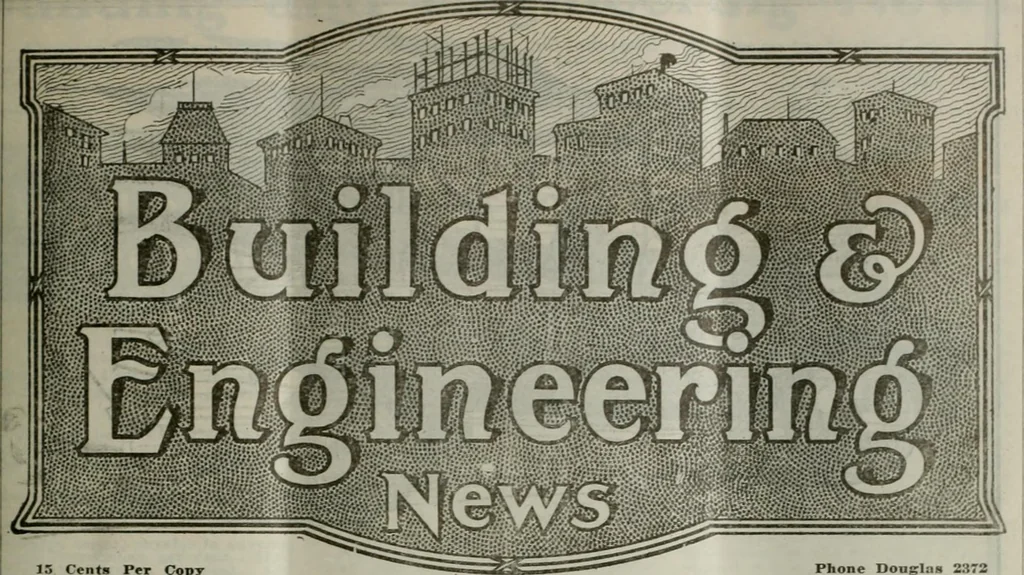 An illustration from Building & engineering news, 1914, leaf 499