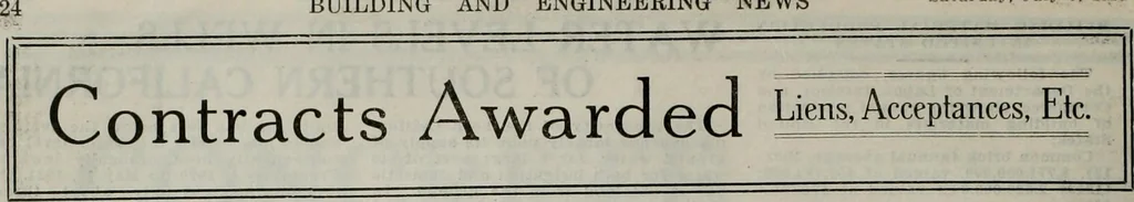An illustration from Building & engineering news, 1914, leaf 61