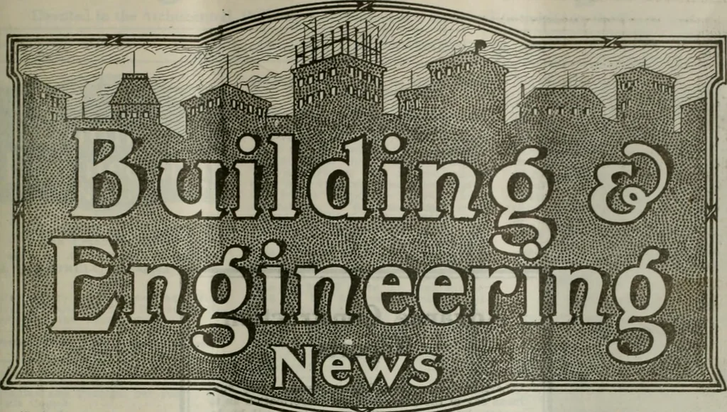 An illustration from Building & engineering news, 1914, leaf 663