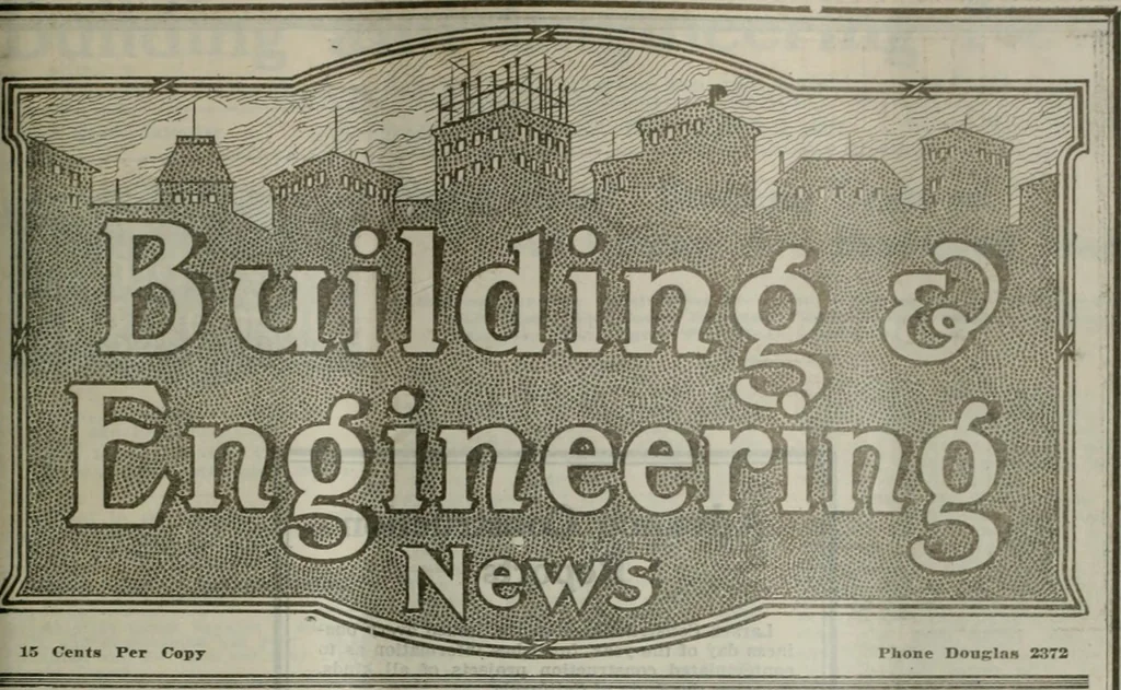 An illustration from Building & engineering news, 1914, leaf 695