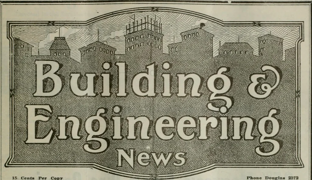 An illustration from Building & engineering news, 1914, leaf 823