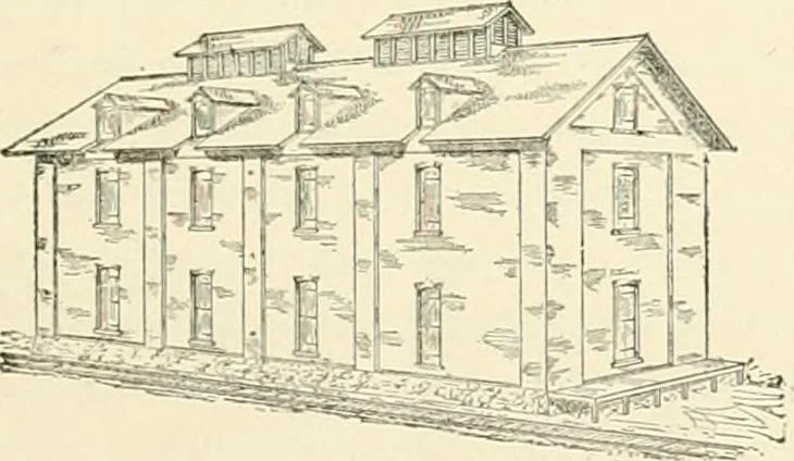 An illustration from Buildings and structures of American railroads. A reference book for railroad managers, superintendents, master mechanics, engineers, architects, and students, 1893, leaf 108