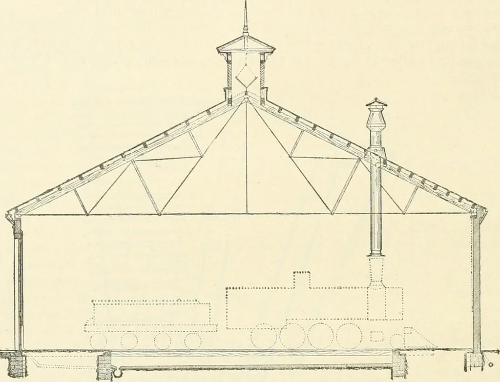 An illustration from Buildings and structures of American railroads. A reference book for railroad managers, superintendents, master mechanics, engineers, architects, and students, 1893, leaf 219