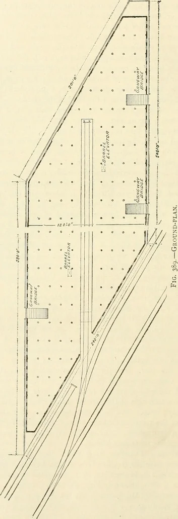 An illustration from Buildings and structures of American railroads. A reference book for railroad managers, superintendents, master mechanics, engineers, architects, and students, 1893, leaf 267