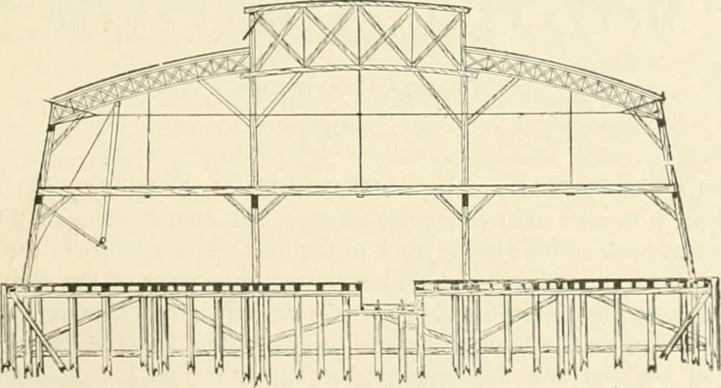 An illustration from Buildings and structures of American railroads. A reference book for railroad managers, superintendents, master mechanics, engineers, architects, and students, 1893, leaf 270