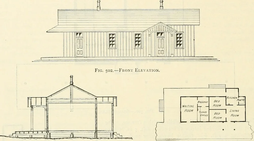 An illustration from Buildings and structures of American railroads. A reference book for railroad managers, superintendents, master mechanics, engineers, architects, and students, 1893, leaf 313