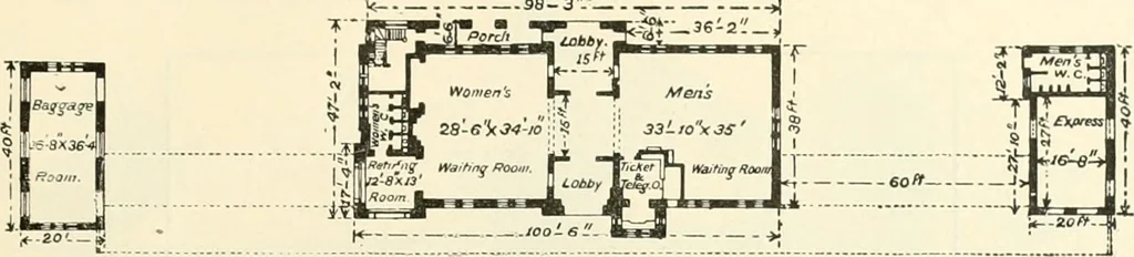 An illustration from Buildings and structures of American railroads. A reference book for railroad managers, superintendents, master mechanics, engineers, architects, and students, 1893, leaf 342
