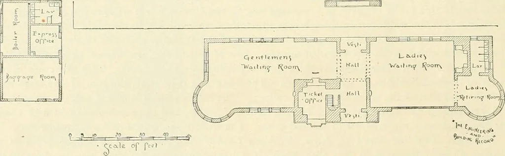 An illustration from Buildings and structures of American railroads. A reference book for railroad managers, superintendents, master mechanics, engineers, architects, and students, 1893, leaf 343