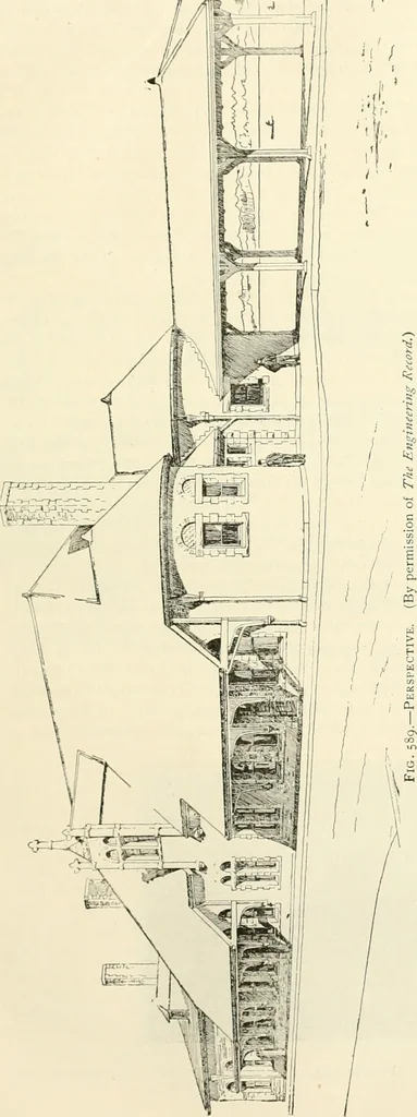 An illustration from Buildings and structures of American railroads. A reference book for railroad managers, superintendents, master mechanics, engineers, architects, and students, 1893, leaf 360