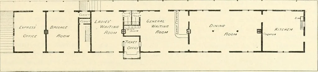 An illustration from Buildings and structures of American railroads. A reference book for railroad managers, superintendents, master mechanics, engineers, architects, and students, 1893, leaf 372