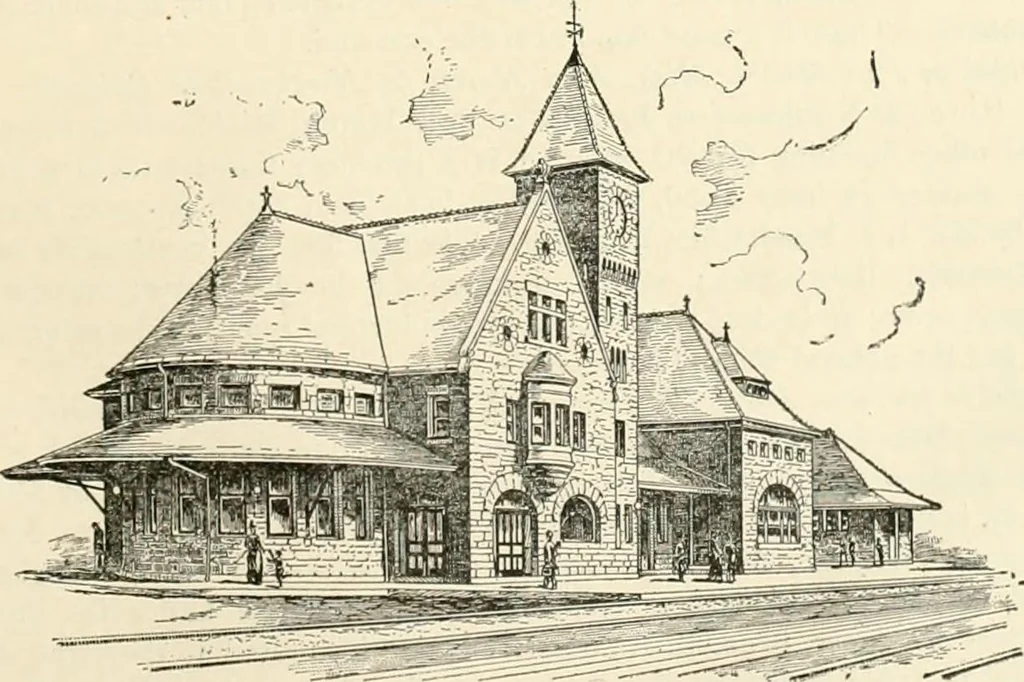 An illustration from Buildings and structures of American railroads. A reference book for railroad managers, superintendents, master mechanics, engineers, architects, and students, 1893, leaf 374
