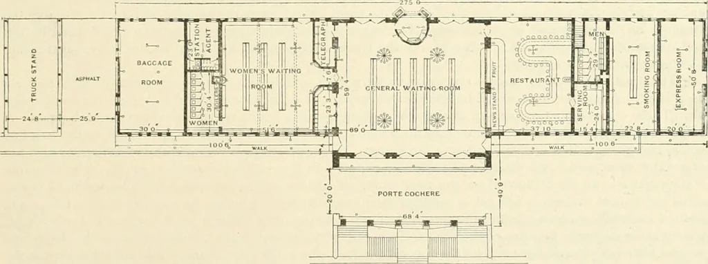 An illustration from Buildings and structures of American railroads. A reference book for railroad managers, superintendents, master mechanics, engineers, architects, and students, 1893, leaf 400