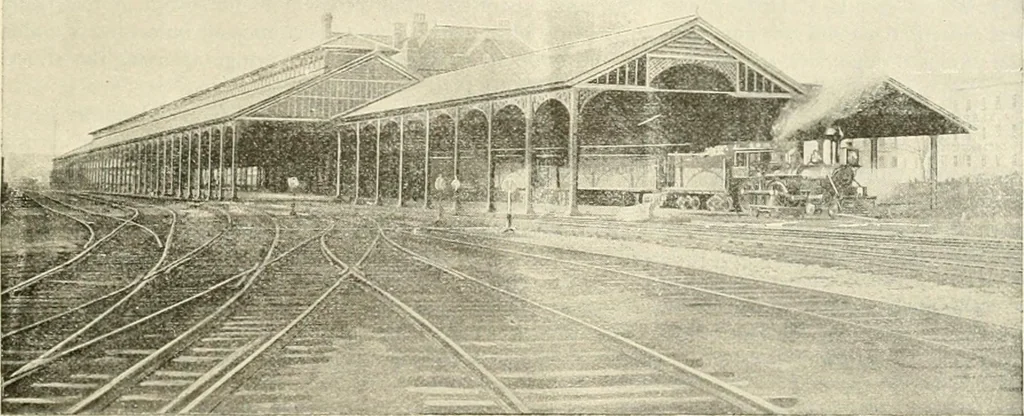 An illustration from Buildings and structures of American railroads. A reference book for railroad managers, superintendents, master mechanics, engineers, architects, and students, 1893, leaf 404
