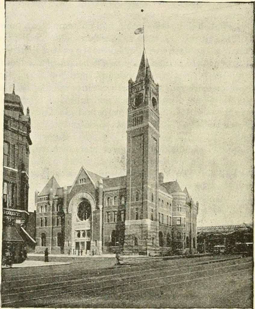 An illustration from Buildings and structures of American railroads. A reference book for railroad managers, superintendents, master mechanics, engineers, architects, and students, 1893, leaf 415