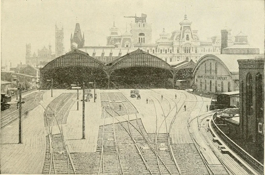 An illustration from Buildings and structures of American railroads. A reference book for railroad managers, superintendents, master mechanics, engineers, architects, and students, 1893, leaf 422