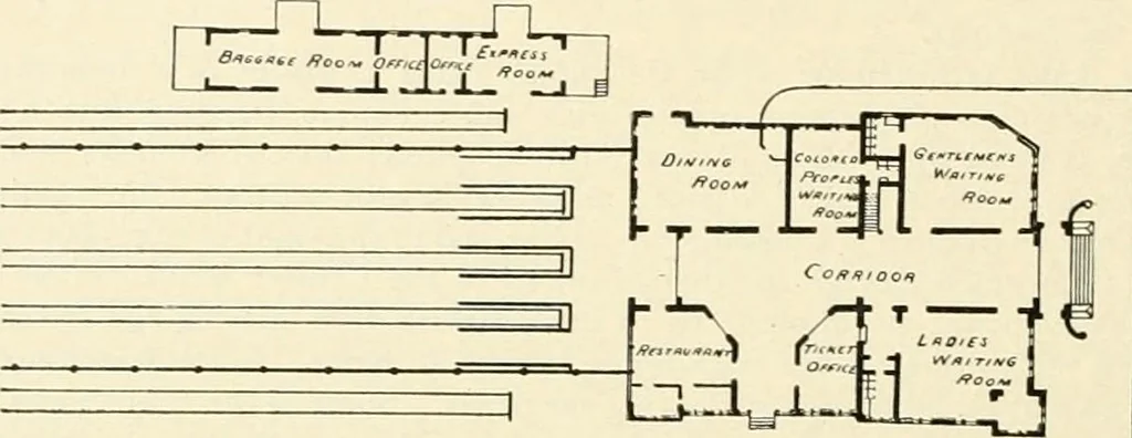 An illustration from Buildings and structures of American railroads. A reference book for railroad managers, superintendents, master mechanics, engineers, architects, and students, 1893, leaf 429
