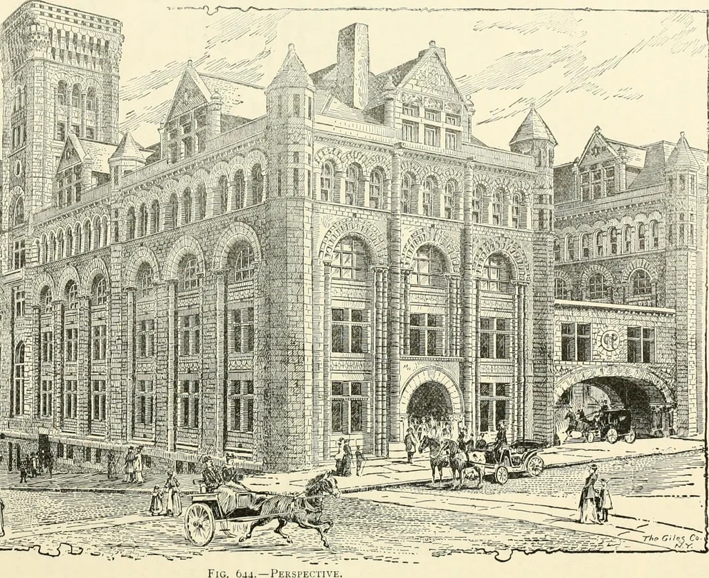 An illustration from Buildings and structures of American railroads. A reference book for railroad managers, superintendents, master mechanics, engineers, architects, and students, 1893, leaf 433