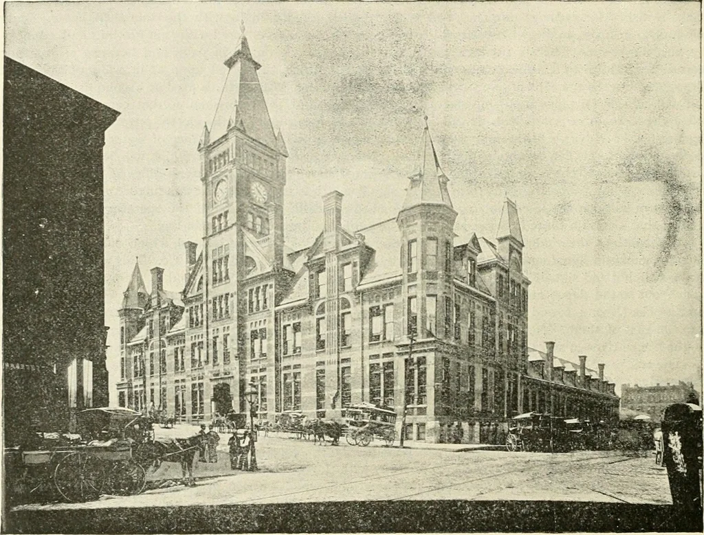 An illustration from Buildings and structures of American railroads. A reference book for railroad managers, superintendents, master mechanics, engineers, architects, and students, 1893, leaf 439